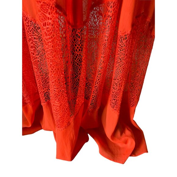 ✌️ 2/$40 ✌️ Long Bisou Bisou Orange Maxi Dress with Adjustable Straps sz 8 - Picture 5 of 8